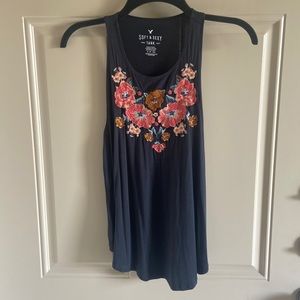 American Eagle Flower Tank Top - Size Small